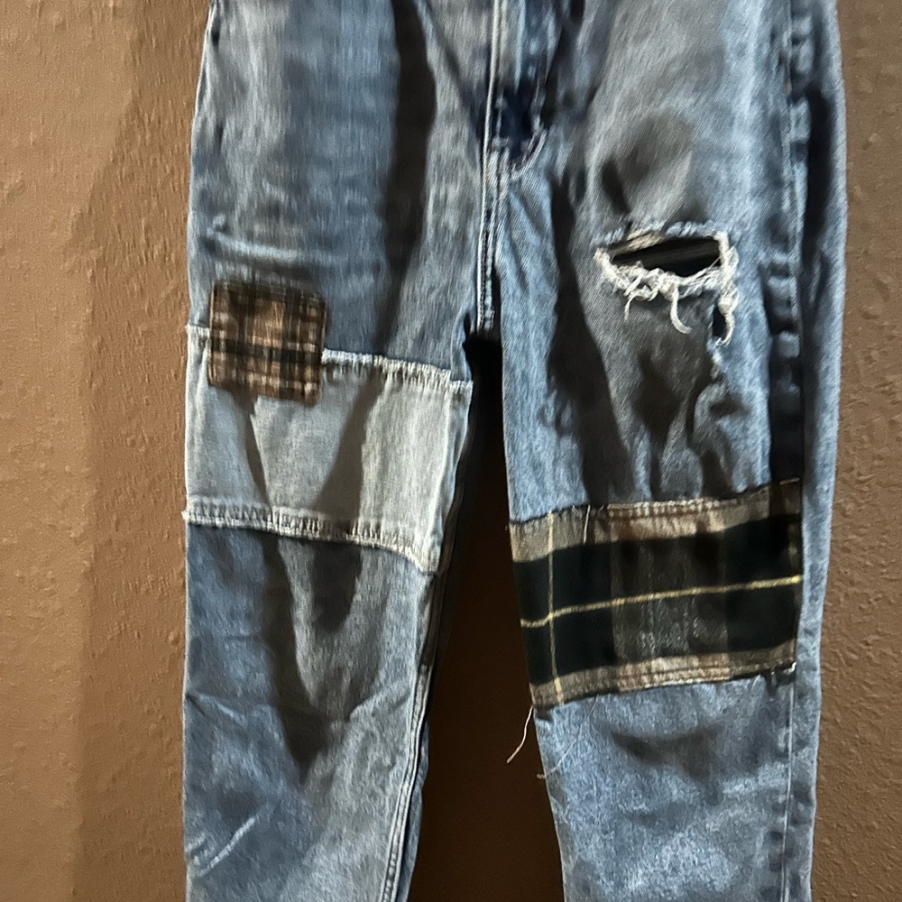 Hollister Light Blue Patchwork Straight Jeans - Picture 3 of 4